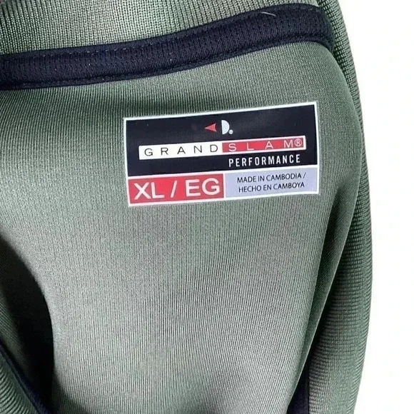 Grand Slam Mens XL 3 Button Colorblock Polo Shirt Green Black Short Sleeve - Picture 8 of 8